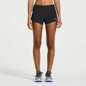 Saucony Outpace 2.5" Split Short Svarta | 05823-IVSX