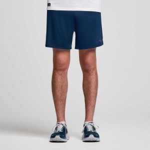 Saucony Stopwatch 5" Short Marinblå | 73940-HCTN
